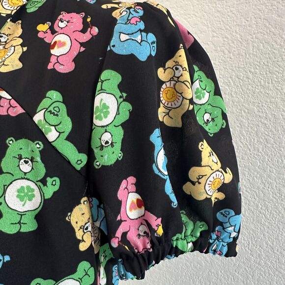 Care Bears Modern Button Collar Shirt Womens Size Small Black By Unique Vintage - Picture 4 of 11